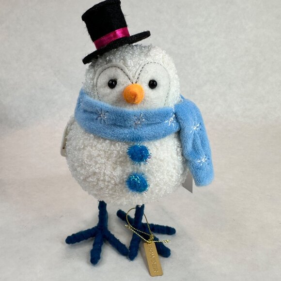 Target Featherly Friends POWDER Snowman Bird Decoration Hat & Scarf NEW TAGS - Picture 1 of 6